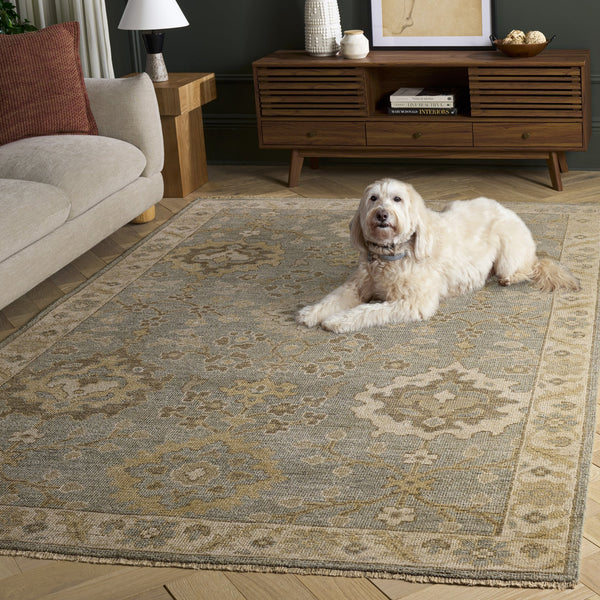 Safavieh Izmir Hand-Knotted Light Blue Ivory Rug – 70% Wool 30% Viscose Low-Profile Elegance For Living Rooms 6'-0" x 9'-0" IZM110L-6