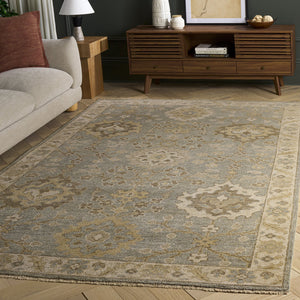 Safavieh Izmir Hand-Knotted Light Blue Ivory Rug – 70% Wool 30% Viscose Low-Profile Elegance For Living Rooms 6'-0" x 9'-0" IZM110L-6