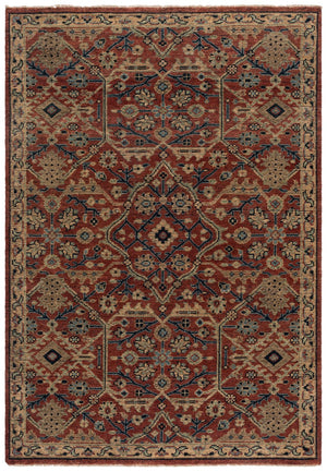 Safavieh Izmir Exquisite Hand-knotted Area Rug - Luxurious New Zealand Wool - Artistry For Elegant Interiors Red ,Gold New Zealand Wool Izm179q-6