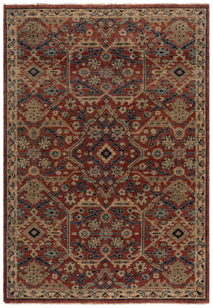 Safavieh Izmir Hand-knotted Area Rug - Luxurious New Zealand Wool, Exquisite Design For Timeless Elegance Red ,Gold New Zealand Wool Izm179q-10