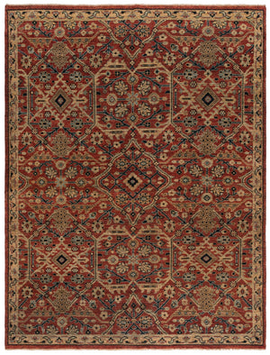Safavieh Izmir Hand-knotted Area Rug - Luxurious New Zealand Wool, Exquisite Design For Timeless Elegance Red ,Gold New Zealand Wool Izm179q-10