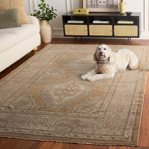 Safavieh Izmir Hand-Knotted 10X14 Wool Area Rug In Muted Gold & Grey — Low Profile, Artisanal Durability 3'-0" x 10'-0" IZM180A-310