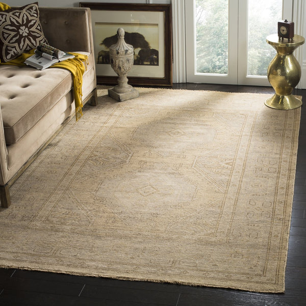 Safavieh Izmir Hand-Knotted 10X14 Wool Area Rug In Muted Gold & Grey — Low Profile, Artisanal Durability 3'-0" x 10'-0" IZM180A-310