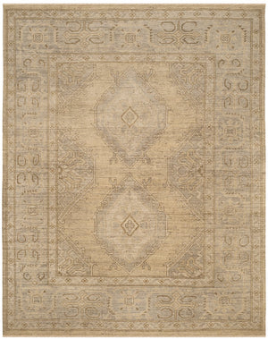 Safavieh Izmir Hand-Knotted 10X14 Wool Rug In Gold & Grey — Low-Profile Geometric Elegance For Large Rooms 11'-0" x 15'-0" IZM180A-1115