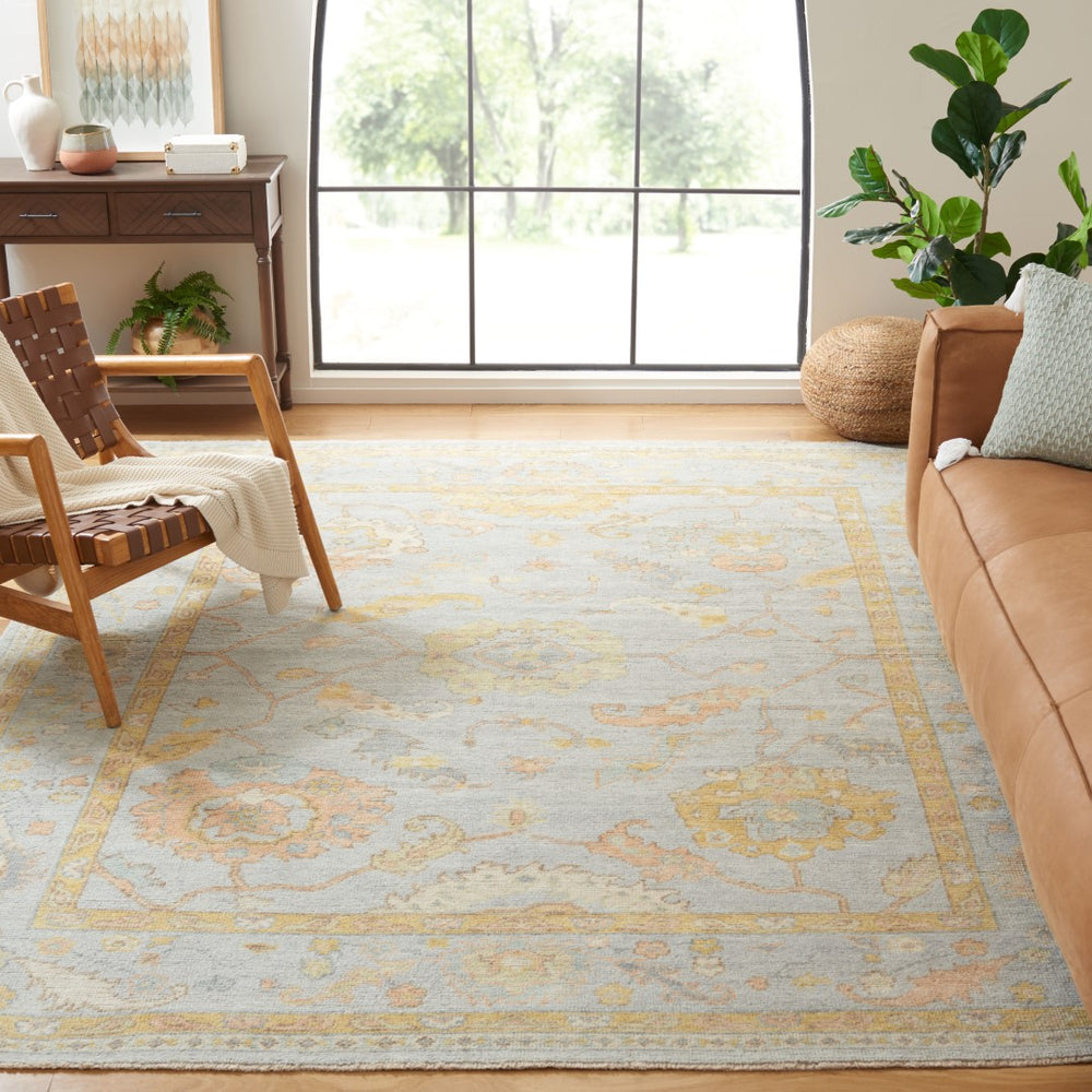 Safavieh Izmir 181 IZM181 Hand Knotted Traditional Rug Light Blue / Gold IZM181M-9