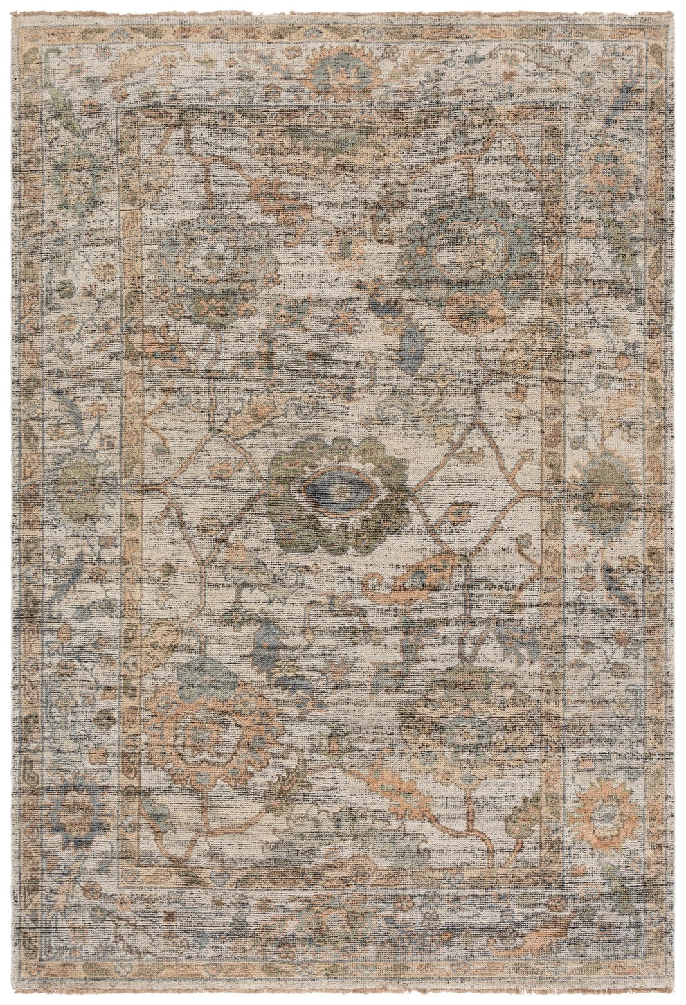 Safavieh Izmir Traditional Hand-knotted Area Rug In Elegant Hues - Luxurious Ghazni Wool For Timeless Style Ivory ,Grey Ghazni Wool Pile Izm183a-6