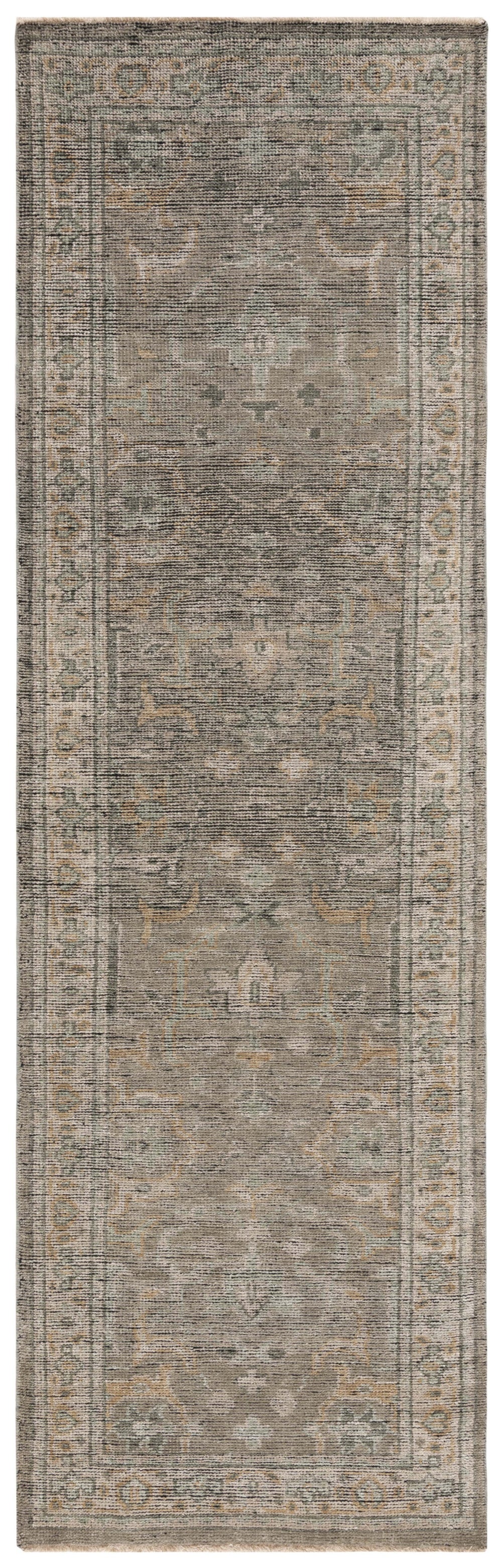 Safavieh Izmir Hand-Knotted New Zealand Wool Rug 4X6, Linen & Dusty Teal Tones, Low Pile Artisanal Elegance 3'-0" x 5'-0" IZM188A-3