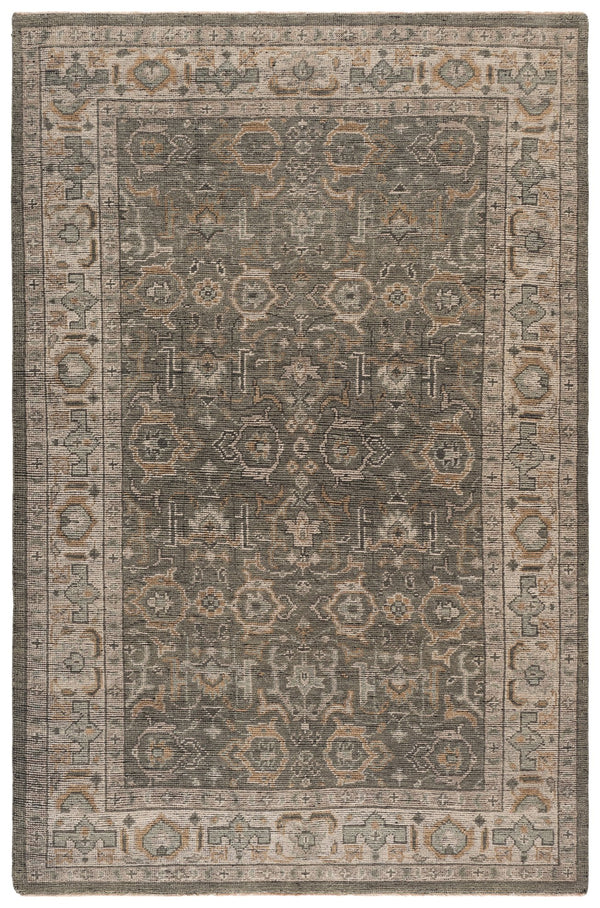 Safavieh Izmir Hand-Knotted New Zealand Wool Rug 4X6, Linen & Dusty Teal Tones, Low Pile Artisanal Elegance 3'-0" x 5'-0" IZM188A-3