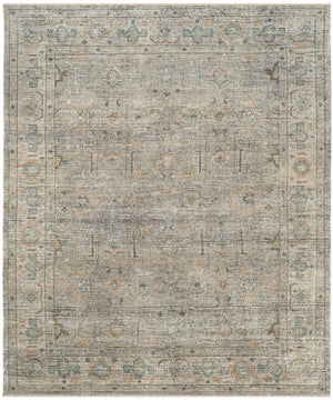 Safavieh Izmir Hand-Knotted New Zealand Wool Rug 4X6, Linen & Dusty Teal Tones, Low Pile Artisanal Elegance 3'-0" x 5'-0" IZM188A-3
