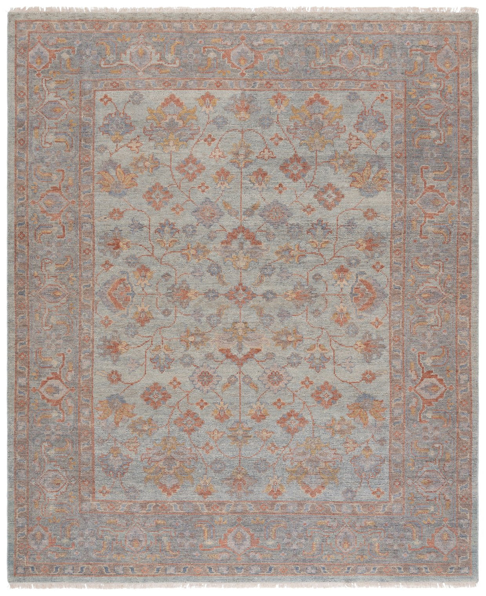 Safavieh Izmir Hand-Knotted Wool Rug In Blue And Grey – Traditional Floral Motif, Durable Natural Fibers (8X10) 8'-0" x 10'-0" IZM201M-8