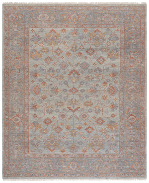 Safavieh Izmir Hand-Knotted Wool Rug In Blue And Grey – Traditional Floral Motif, Durable Natural Fibers (8X10) 8'-0" x 10'-0" IZM201M-8