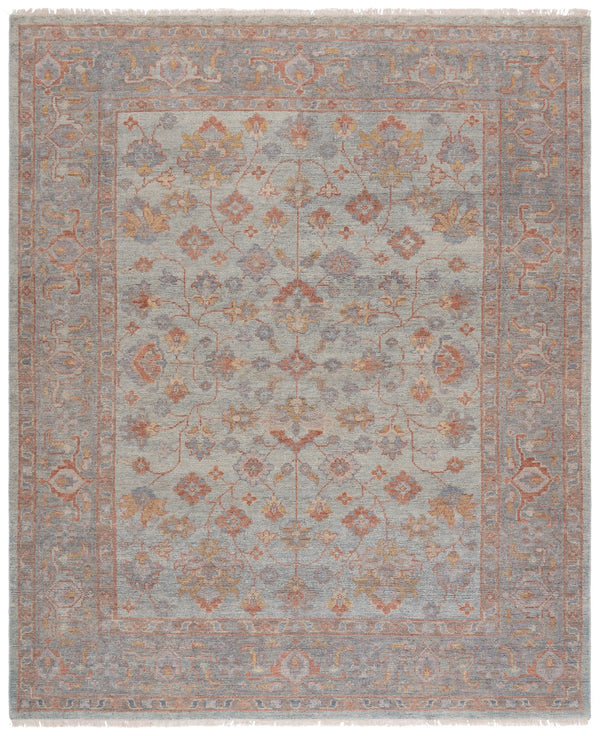 Safavieh Izmir Hand-Knotted Wool Rug In Blue And Grey – Traditional Floral Motif, Durable Natural Fibers (8X10) 8'-0" x 10'-0" IZM201M-8