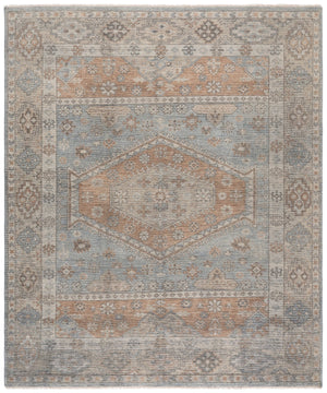Safavieh Izmir Hand-Knotted Blue And Rust Area Rug — Wool-Cotton Oriental Design, Durable Low-Profile Luxury 6'-0" x 9'-0" IZM202M-6