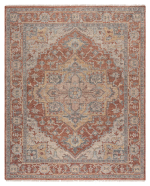 Safavieh Izmir Hand-Knotted Rust And Grey Area Rug — Wool-Cotton Blend, Traditional Oriental Elegance 6'-0" x 9'-0" IZM203P-6