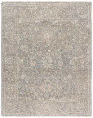 Safavieh Izmir Hand-Knotted Grey Beige Rug 90% Wool 10% Cotton — Timeless Floral Motif, Low Pile Comfort 8'-0" x 10'-0" IZM205F-8