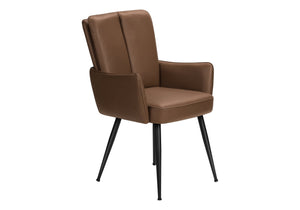 Monarch Specialties Dining Chair Set of 2 Faux Leather Upholstered with Black Metal Legs Modern Style I 1149