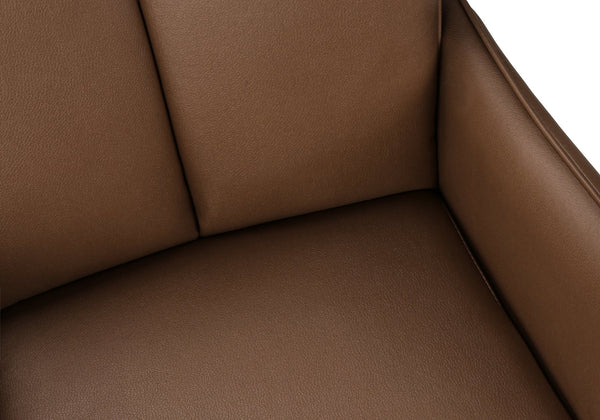 Dining Chair Set of 2 Faux Leather Upholstered with Black Metal Legs Modern Style