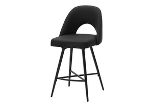 Monarch Specialties Barstool, Set of 2 Counter Height Swivel Faux Leather Kitchen Island Seating I 1258