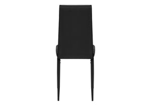 Monarch Specialties Dining Chair Set of 2 High Back Faux Leather Metal Frame Contemporary Kitchen Black I 1270