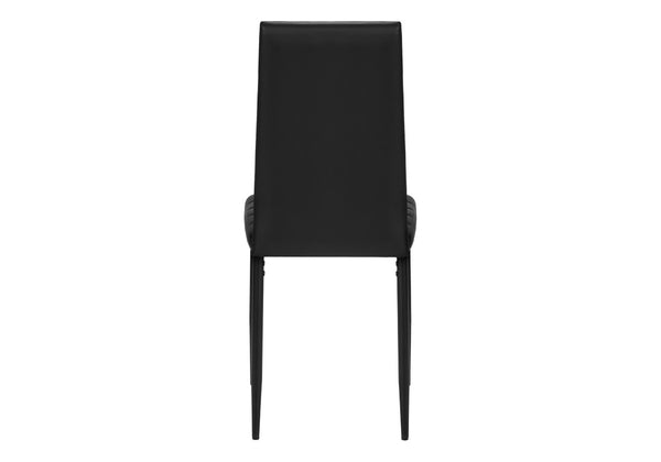 Monarch Specialties Dining Chair Set of 2 High Back Faux Leather Metal Frame Contemporary Kitchen Black I 1270