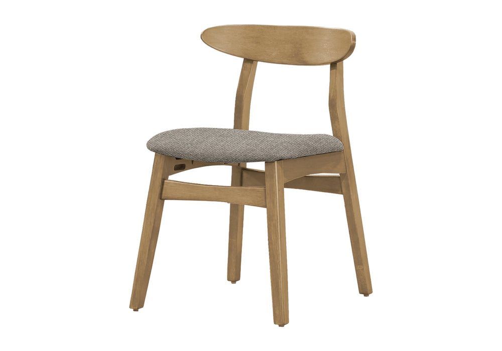 Monarch Specialties Dining Side Chairs Set of 2 Mid Century Modern Walnut Legs Brown Fabric Seats I 1385