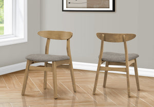 Dining Side Chairs Set of 2 Mid Century Modern Walnut Legs Brown Fabric Seats