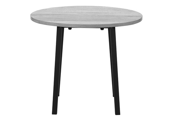 Monarch Specialties Dining Table Set, 3pcs Set, Small, 35" Drop Leaf, Kitchen, Black Metal, Grey Laminate, Contemporary, Modern Grey,Black, Black Mdf,Foam,Laminate,Metal,Cotton I 1007