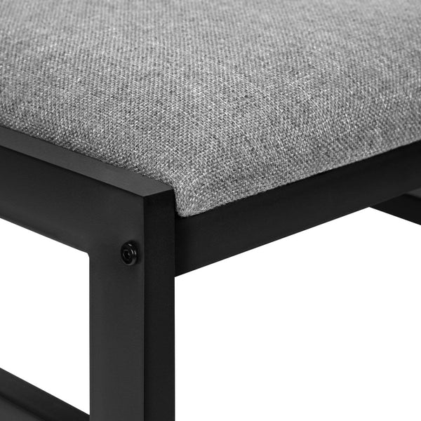 Monarch Specialties Dining Table Set, 3pcs Set, Small, 35" Drop Leaf, Kitchen, Black Metal, Grey Laminate, Contemporary, Modern Grey,Black, Black Mdf,Foam,Laminate,Metal,Cotton I 1007