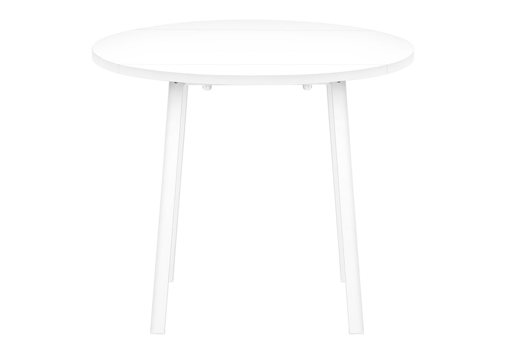 Monarch Specialties Dining Table Set, 3pcs Set, Small, 35" Drop Leaf, Kitchen, White Metal And Laminate, Grey Fabric, Contemporary, Modern White,Grey, Grey Mdf,Foam,Laminate,Metal,Cotton I 1011