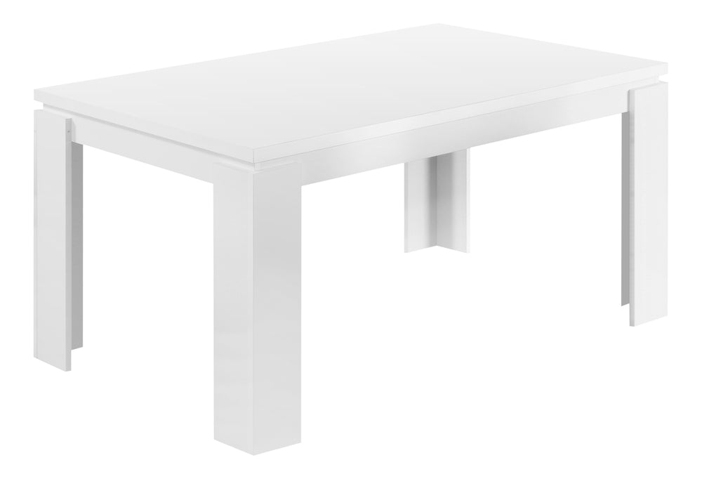 Monarch Specialties Dining Table, 60" Rectangular, Kitchen, Dining Room, White Laminate, Contemporary, Modern White Particle Board,Hollow,Core,Laminate,Mdf I 1056