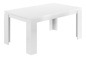 Monarch Specialties Dining Table, 60" Rectangular, Kitchen, Dining Room, White Laminate, Contemporary, Modern White Particle Board,Hollow,Core,Laminate,Mdf I 1056