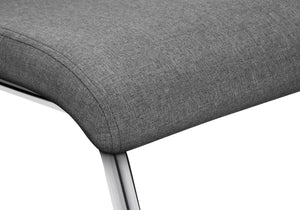 Monarch Specialties Dining Chair, Set Of 2, Side, Upholstered, Kitchen, Dining Room, 39" Height, Grey Fabric, Chrome Metal, Contemporary, Modern Grey Foam,Metal,Polyester I 1061