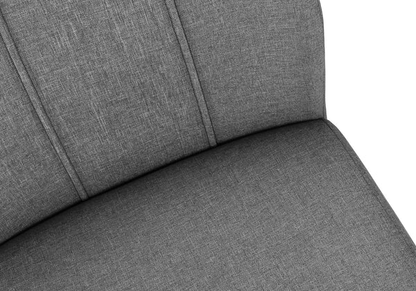 Monarch Specialties Dining Chair, Set Of 2, Side, Upholstered, Kitchen, Dining Room, 39" Height, Grey Fabric, Chrome Metal, Contemporary, Modern Grey Foam,Metal,Polyester I 1061