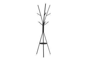 Monarch Specialties Coat Rack Hall Tree Black Metal 6 Hook Branch Design for Entryway or Bedroom I 2010