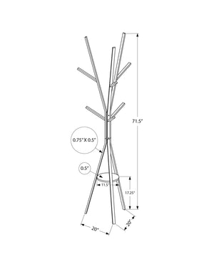 Coat Rack Hall Tree Black Metal 6 Hook Branch Design for Entryway or Bedroom