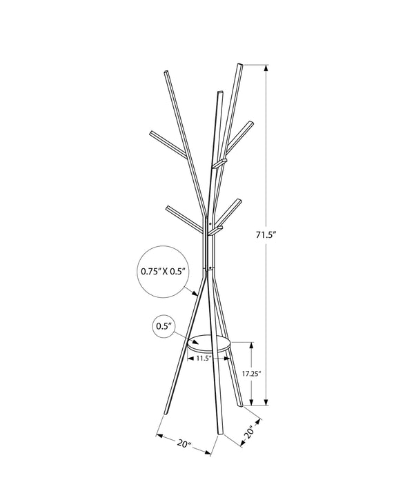 Coat Rack Hall Tree Black Metal 6 Hook Branch Design for Entryway or Bedroom