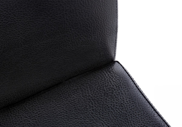 Monarch Specialties Dining Chair, Set Of 2, Side, Upholstered, Kitchen, Dining Room, Black Leather Look, Black Metal, Contemporary, Modern Black Foam,Metal,Leather,Look I 1106