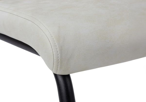 Monarch Specialties Dining Chair, Set Of 2, Side, Upholstered, Kitchen, Dining Room, 39" Height, Grey Fabric, Black Metal, Contemporary, Modern Grey,Black, Black Foam,Metal,Polyester I 1113