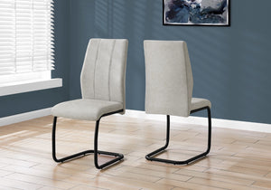 Monarch Specialties Dining Chair, Set Of 2, Side, Upholstered, Kitchen, Dining Room, 39" Height, Grey Fabric, Black Metal, Contemporary, Modern Grey,Black, Black Foam,Metal,Polyester I 1113
