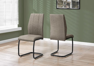 Monarch Specialties Dining Chair, Set Of 2, Side, Upholstered, Kitchen, Dining Room, 39" Height, Brown Fabric, Black Metal, Contemporary, Modern Taupe,Black, Black Foam,Metal,Polyester I 1114