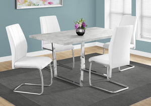 Monarch Specialties Dining Table, 60" Rectangular, Kitchen, Dining Room, Grey Laminate, Chrome Metal, Contemporary, Modern Grey Particle Board,Metal I 1119