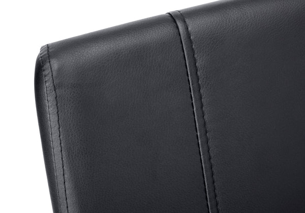 Monarch Specialties Dining Chair, Set Of 2, Side, Upholstered, Kitchen, Dining Room, 39" Height, Black Leather Look, Black Metal, Contemporary, Modern Black Foam,Metal,Leather,Look I 1123