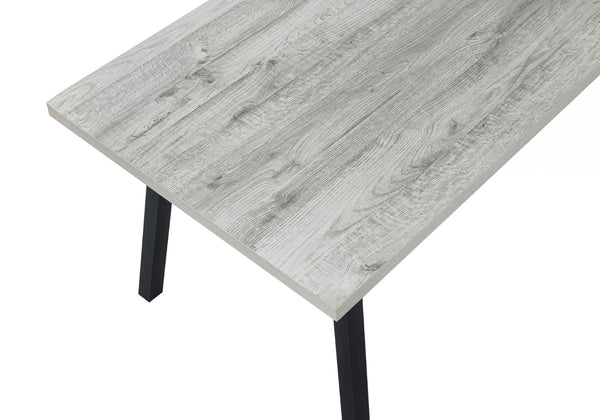 Monarch Specialties Dining Table, 60" Rectangular, Kitchen, Dining Room, Grey Laminate, Black Metal, Contemporary, Modern Grey,Black, Black Hollow,Core,Laminate,Mdf,Metal,Particle Board I 1136