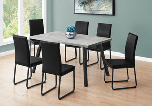 Monarch Specialties Dining Table, 60" Rectangular, Kitchen, Dining Room, Grey Laminate, Black Metal, Contemporary, Modern Grey,Black, Black Hollow,Core,Laminate,Mdf,Metal,Particle Board I 1136