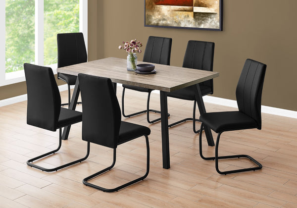 Monarch Specialties Dining Table, 60" Rectangular, Kitchen, Dining Room, Brown Laminate, Black Metal, Contemporary, Modern Dark Taupe,Black, Black Hollow,Core,Laminate,Mdf,Metal,Particle Board I 1137