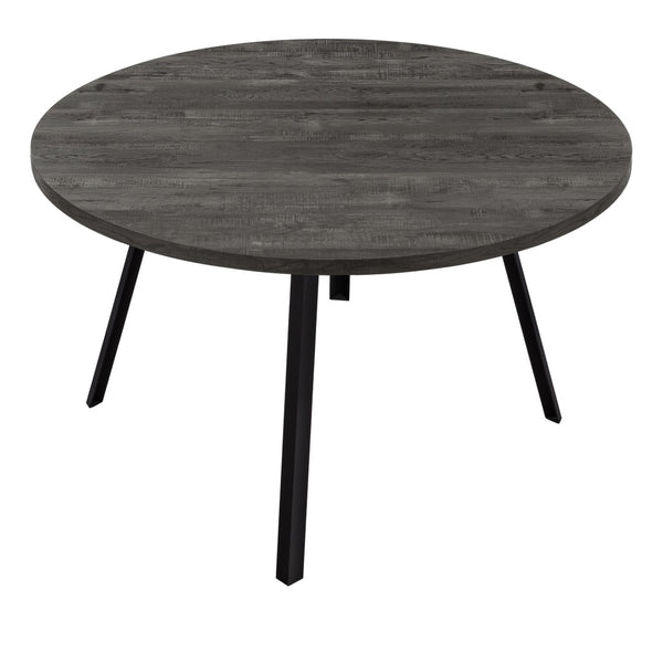 Monarch Specialties Dining Table, 48" Round, Small, Kitchen, Dining Room, Black Laminate, Black Metal, Contemporary, Modern Black Mdf,Laminate,Metal,Particle Board I 1153