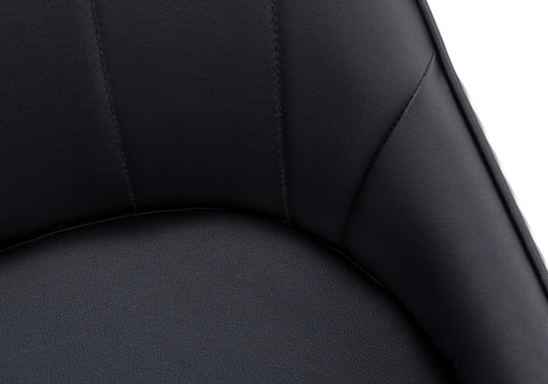 Monarch Specialties Dining Chair, Set Of 2, Side, Upholstered, Kitchen, Dining Room, Black Leather Look, Chrome Metal, Contemporary, Modern Black Foam,Metal,Particle Board,Leather,Look I 1185