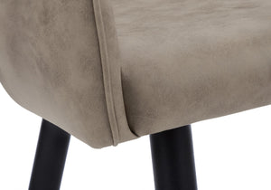 Monarch Specialties Dining Chair, Set Of 2, Side, Upholstered, Kitchen, Dining Room, Brown Fabric, Black Metal, Contemporary, Modern Taupe,Black, Black Foam,Metal,Particle Board,Polyurethane I 1188