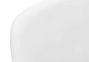 Monarch Specialties Dining Chair, Set Of 2, Side, Upholstered, Kitchen, Dining Room, White Leather Look, Chrome Metal, Contemporary, Modern White Foam,Metal,Particle Board,Leather,Look I 1190