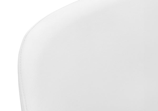 Monarch Specialties Dining Chair, Set Of 2, Side, Upholstered, Kitchen, Dining Room, White Leather Look, Chrome Metal, Contemporary, Modern White Foam,Metal,Particle Board,Leather,Look I 1190